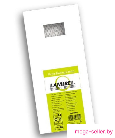 Пластиковая пружина для переплета Lamirel 14 мм 100 шт (белый) LA-78674
