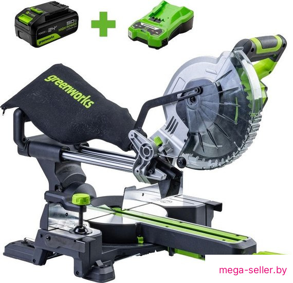 Торцовочная пила Greenworks GD24MS216 1501707UG (с 1-им АКБ)