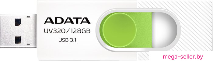 USB Flash ADATA UV320 128GB (белый/зеленый)