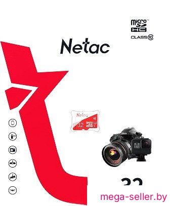 Карта памяти Netac microSDHC P500 ECO 32GB NT02P500ECO-032G-S