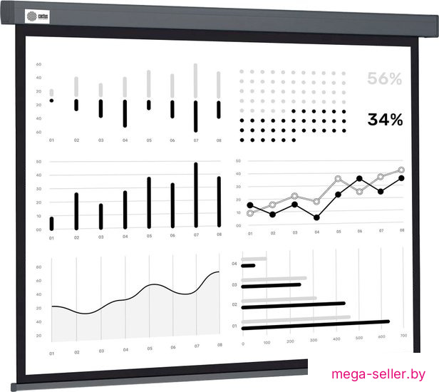 Проекционный экран CACTUS Wallscreen 180x180 CS-PSW-180X180-SG
