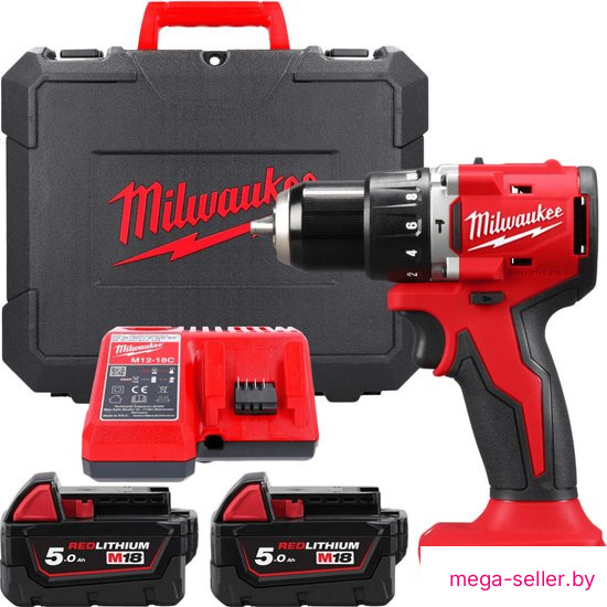 Ударная дрель-шуруповерт Milwaukee M18 M18BLPDRC-502C 4933492826 (с 2-мя АКБ 5 Ач, кейс)