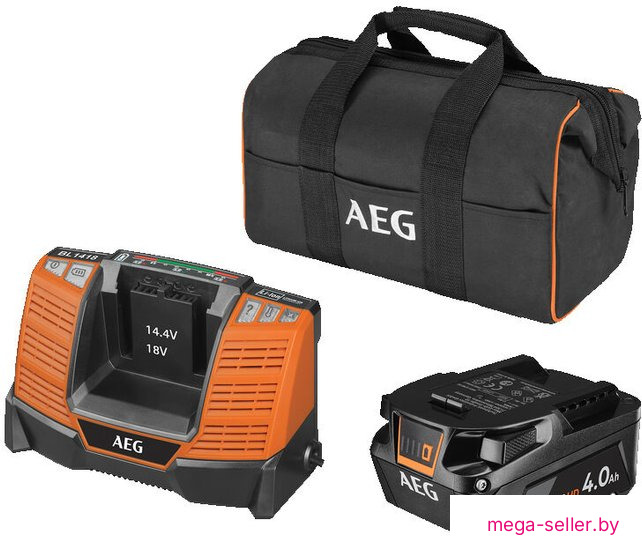 Аккумулятор с зарядным устройством AEG Powertools SEТL1840SHD 4935478944 (18В/4 Ah + 18В, сумка)