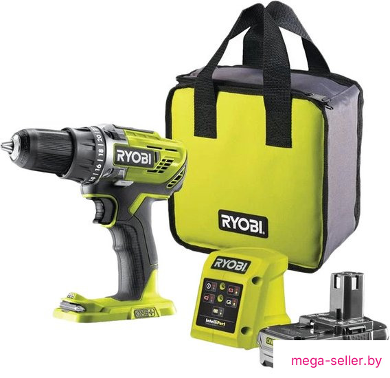 Дрель-шуруповерт Ryobi R18DD3-115S 5133005301 (с 1-им АКБ 1.5 Ач, сумка)