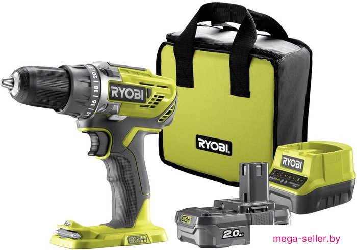 Дрель-шуруповерт Ryobi R18DD3-120S 5133003347 (с 1-м АКБ 2.0 Ah, сумка)