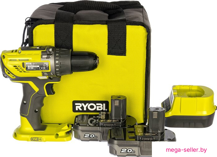 Дрель-шуруповерт Ryobi R18DD3-220S 5133003348 (с 2-мя АКБ 2 Ah, сумка)