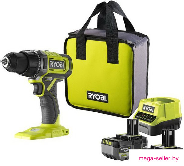 Дрель-шуруповерт Ryobi RDD18-2C52S 5133005522 (с 2-мя АКБ 2 Ач+5 Ач, сумка)