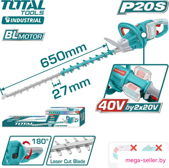 Кусторез Total THTLI40028 (без АКБ)