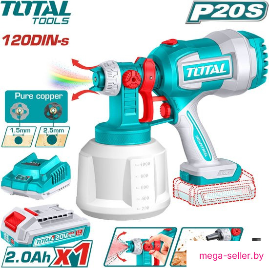 Краскораспылитель Total TSGLI20042 (с 1-им АКБ)