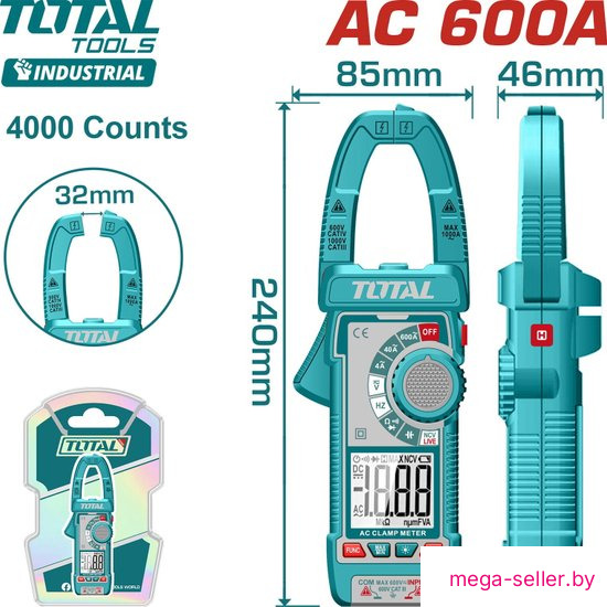 Токовые клещи Total TMT766001