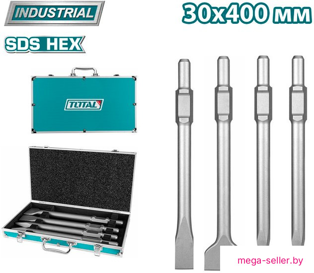 Набор зубил Total TAC0304375 (4 шт)