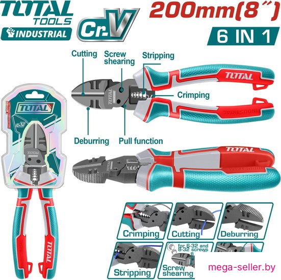 Кусачки боковые (бокорезы) Total THTMF386