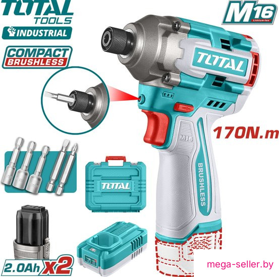 Винтоверт Total TIRLI16178 (с 2-мя АКБ, кейс)