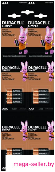 Батарейка DURACELL Simply AAA LR03 16шт