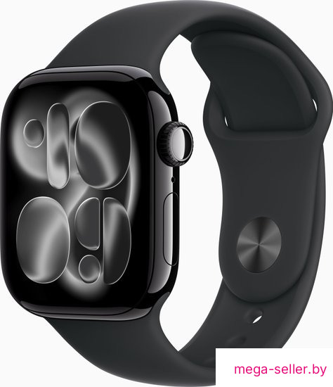 Умные часы Apple Watch Series 11 46 мм (алюминиевый корпус, черный/черный, спортивный силиконовый ремешок S/M)