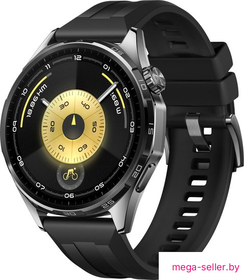 Умные часы Huawei Watch GT 6 46 мм (черный, с черным силиконовым ремешком, международная версия)
