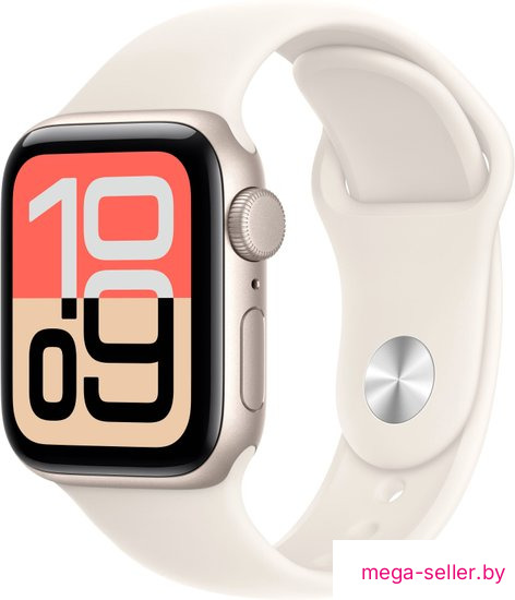Умные часы Apple Watch SE 3 40 мм (алюминиевый корпус, звездный свет/звездный свет, спортивный силиконовый ремешок S/M)