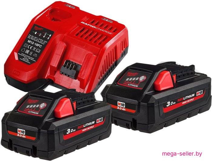Аккумулятор с зарядным устройством Milwaukee M18 HNRG-302 (18В/3.0 Ah + 12-18В)