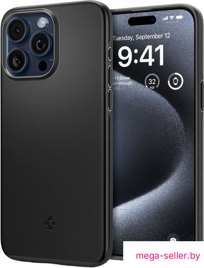 Чехол для телефона Spigen Thin Fit для iPhone 15 Pro ACS06686 (черный)