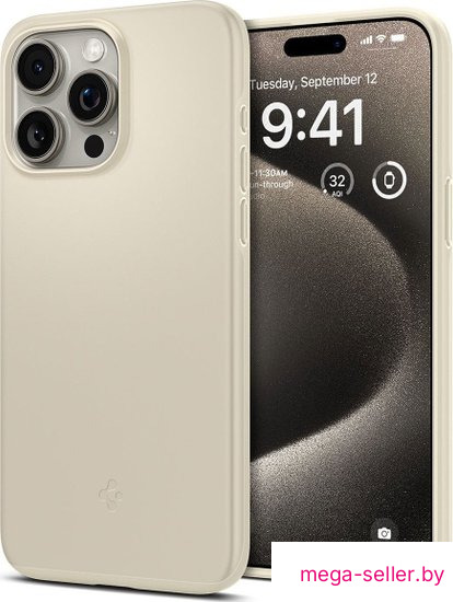 Чехол для телефона Spigen Thin Fit для iPhone 15 Pro Max ACS06551 (бежевый)