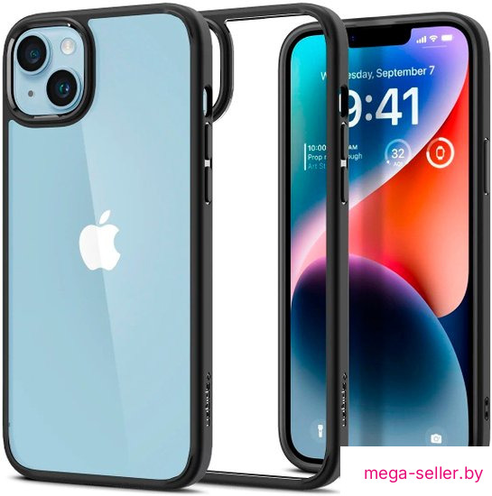 Чехол для телефона Spigen Ultra Hybrid iPhone 14 Matte Black ACS05041 (черный матовый)