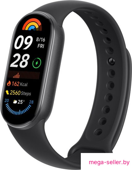 Фитнес-браслет Xiaomi Smart Band 9 (черный, с черным силиконовым ремешком, международная версия)