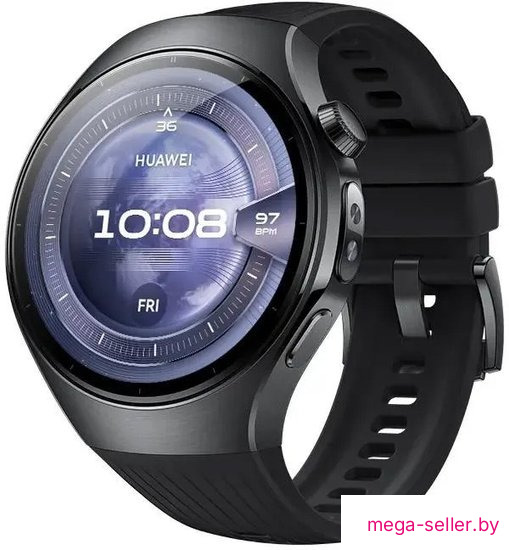 Умные часы Huawei Watch 5 46 мм (черный, с черным силиконовым ремешком, международная версия)