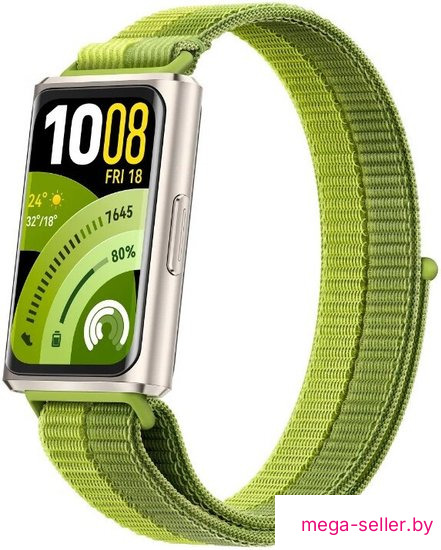 Фитнес-браслет Huawei Band 11 Pro (серый, с зеленым нейлоновым ремешком, международная версия)