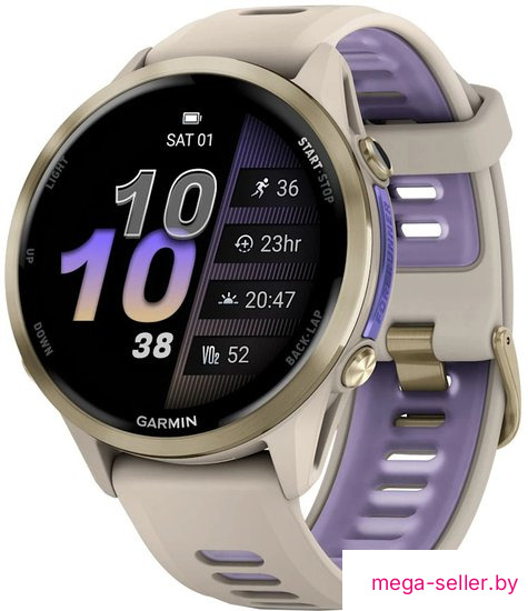 Умные часы Garmin Forerunner 970 47 мм (бежевый/фиолетовый)