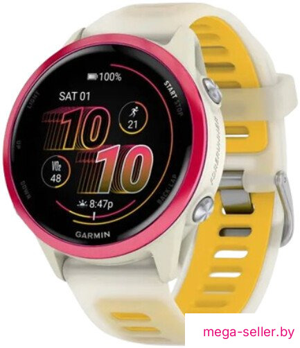 Умные часы Garmin Forerunner 570 42 мм (бежевый/розовый)