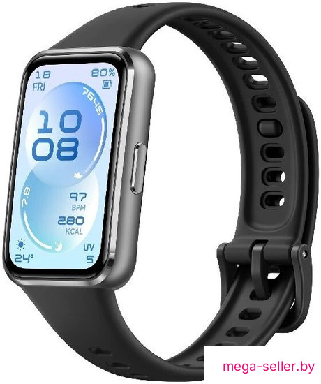 Фитнес-браслет Huawei Band 11 (черный алюминиевый корпус, с черным силиконовым ремешком, международная версия)