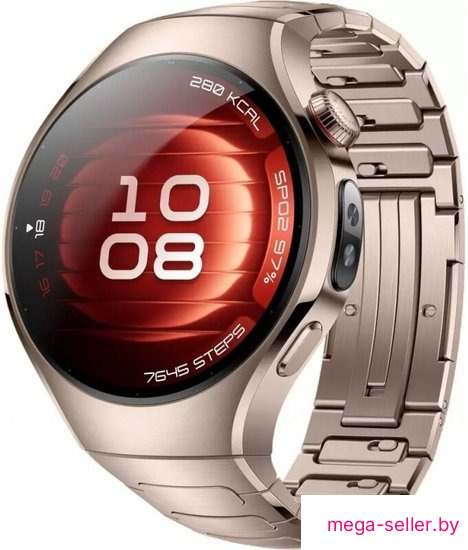 Умные часы Huawei Watch 5 42 мм (золотистый, с золотистым титановым ремешком, международная версия)