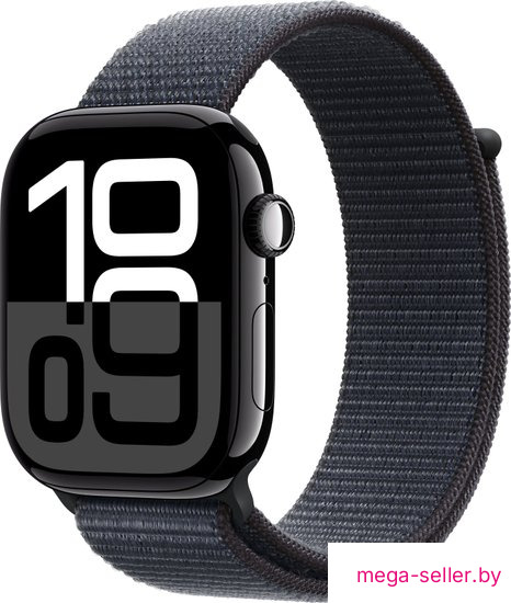 Умные часы Apple Watch Series 10 46 мм (алюминиевый корпус, черный/темно-серый, нейлоновый ремешок)