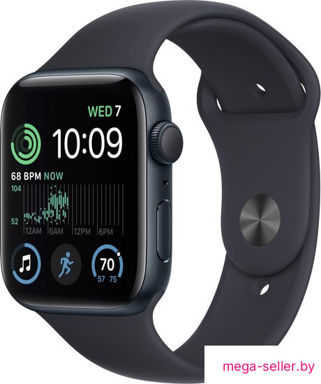 Умные часы Apple Watch SE 2 40 мм (алюминиевый корпус, полуночный/полуночный, спортивный силиконовый ремешок S/M)