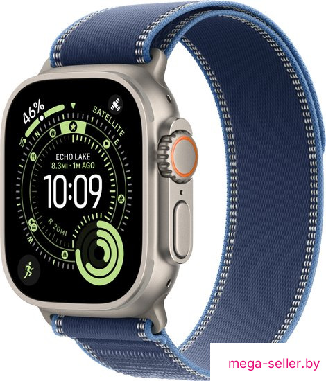 Умные часы Apple Watch Ultra 3 LTE 49 мм (титановый корпус, природный/синий, нейлоновый ремешок размера M/L)