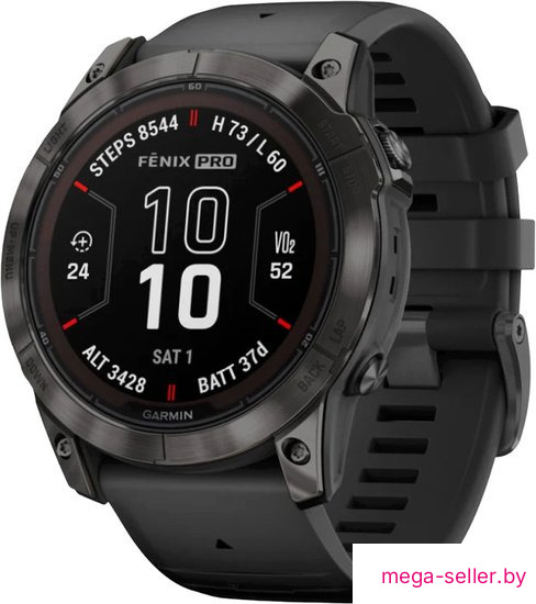 Умные часы Garmin Fenix 7X Pro Sapphire Solar (карбоново-серый титан/черный)