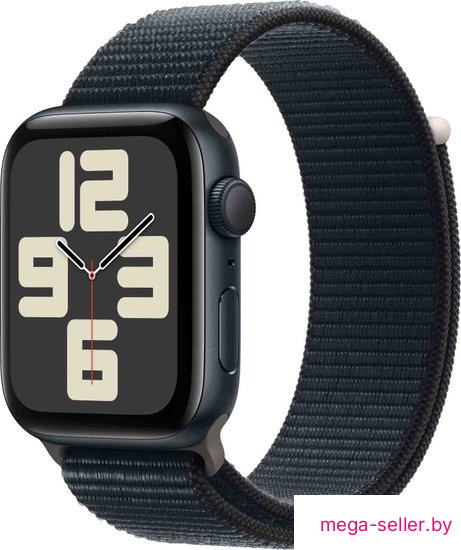 Умные часы Apple Watch SE 2 44 мм (алюминиевый корпус, полуночный/полуночный, нейлоновый ремешок)