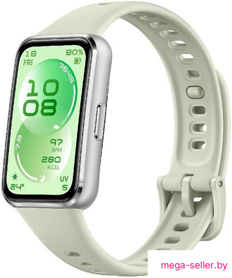 Фитнес-браслет Huawei Band 11 (серебристый алюминиевый корпус, с зеленым силиконовым ремешком, международная версия)