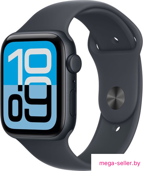 Умные часы Apple Watch SE 3 LTE 44 мм (алюминиевый корпус, полуночный/полуночный, спортивный силиконовый ремешок M/L)