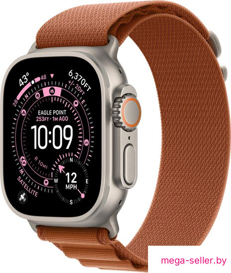 Умные часы Apple Watch Ultra 3 LTE 49 мм (титановый корпус, природный/терракота, текстильный ремешок размера M)