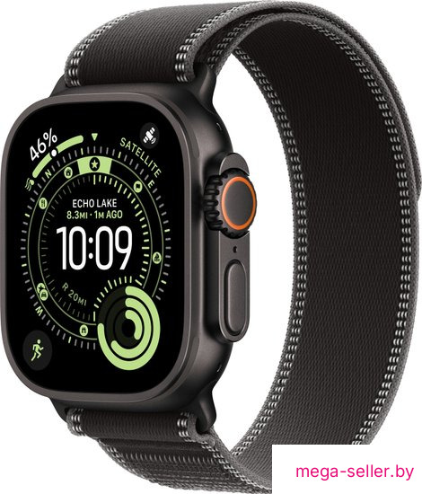 Умные часы Apple Watch Ultra 3 LTE 49 мм (титановый корпус, черный/черный, нейлоновый ремешок размера S/M)