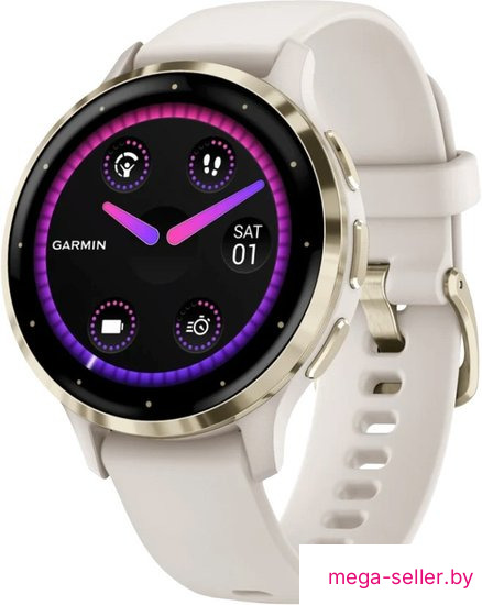 Умные часы Garmin Venu 3S (слоновая кость, с силиконовым ремешком)