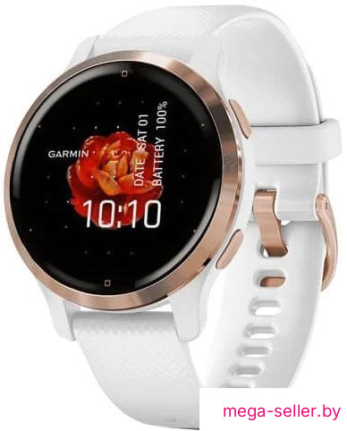 Умные часы Garmin Venu 2S (розовое золото/белый)