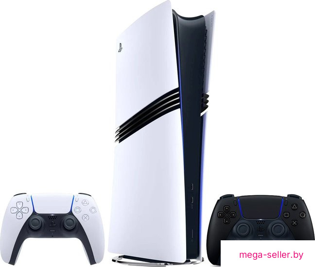 Игровая приставка Sony PlayStation 5 Pro CFI-70XX (1 ревизия, 2 геймпада, белый/черная полночь)