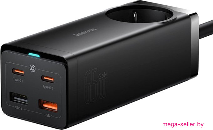 Сетевое зарядное Baseus GaN3 Pro Desktop Powerstrip AC+2U+2C 65W PSZM000901