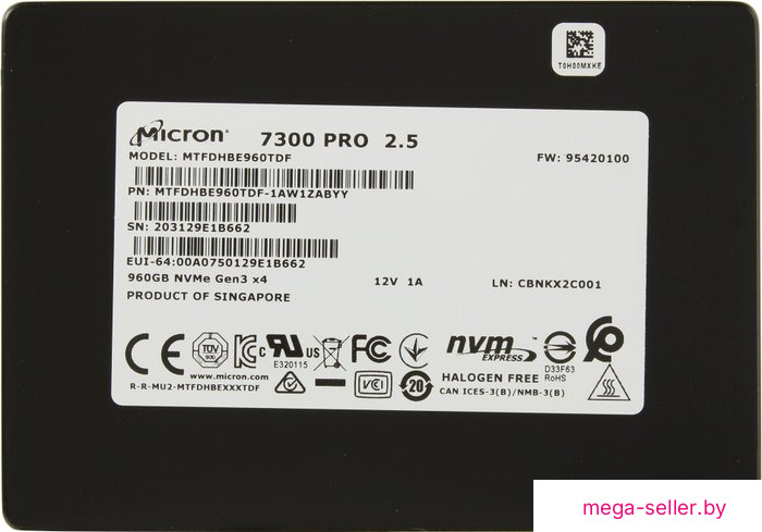 SSD Micron 7300 Pro 1.92TB MTFDHBE1T9TDF-1AW1ZABYY