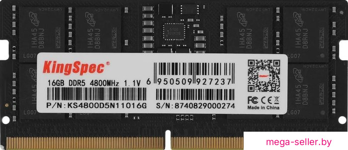 Оперативная память KingSpec 16ГБ DDR5 SODIMM 4800 МГц KS4800D5N11016G