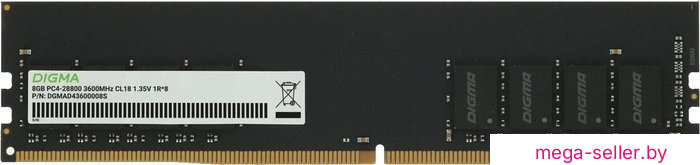 Оперативная память Digma 8ГБ DDR4 3600 МГц DGMAD43600008S