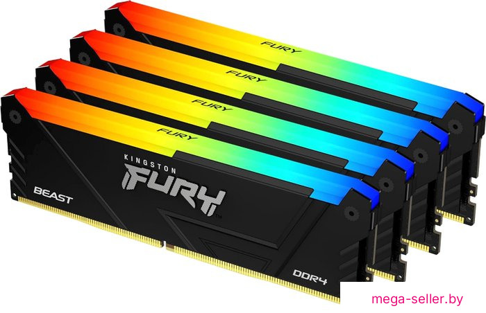 Оперативная память Kingston FURY Beast RGB 4x8ГБ DDR4 3200 МГц KF432C16BB2AK4/32