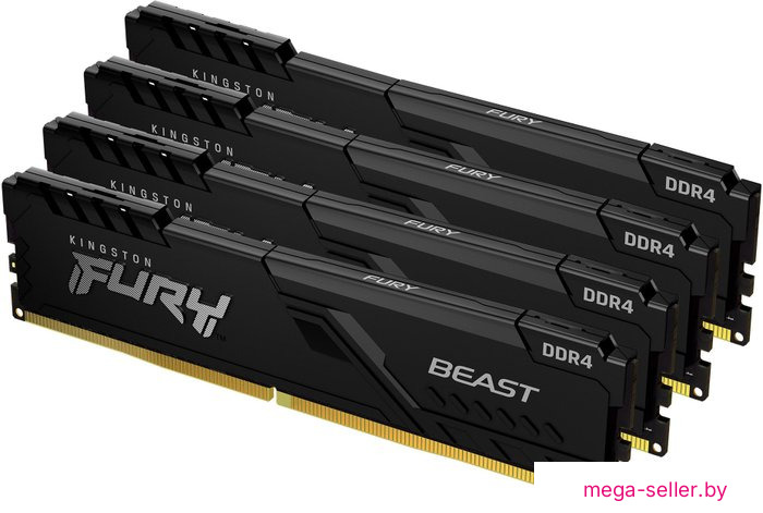 Оперативная память Kingston FURY Beast 4x16GB DDR4 PC4-25600 KF432C16BB1K4/64